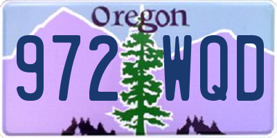 OR license plate 972WQD