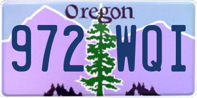 OR license plate 972WQI