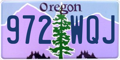 OR license plate 972WQJ