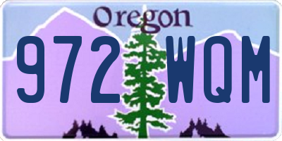OR license plate 972WQM