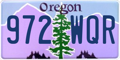 OR license plate 972WQR