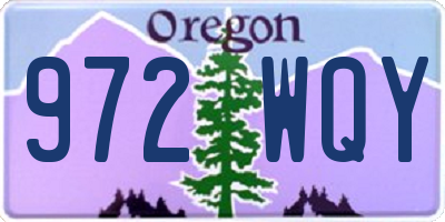 OR license plate 972WQY