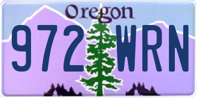 OR license plate 972WRN