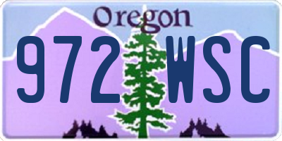 OR license plate 972WSC