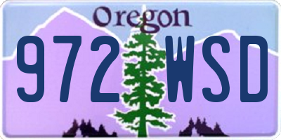 OR license plate 972WSD