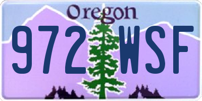 OR license plate 972WSF