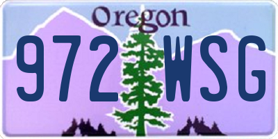 OR license plate 972WSG