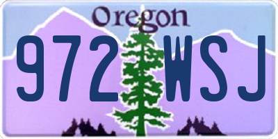 OR license plate 972WSJ