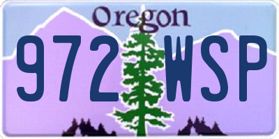 OR license plate 972WSP