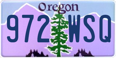 OR license plate 972WSQ