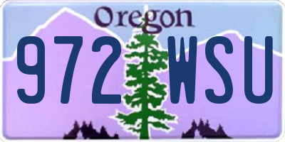 OR license plate 972WSU