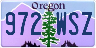 OR license plate 972WSZ