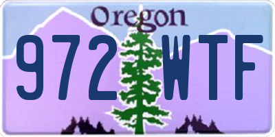 OR license plate 972WTF