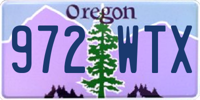 OR license plate 972WTX