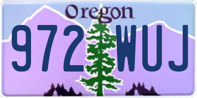 OR license plate 972WUJ