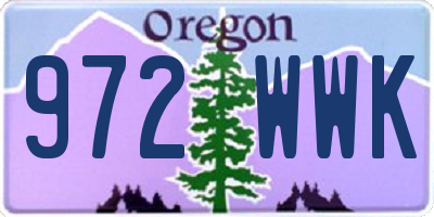 OR license plate 972WWK
