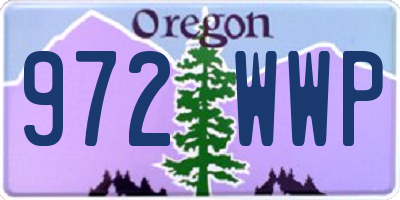 OR license plate 972WWP