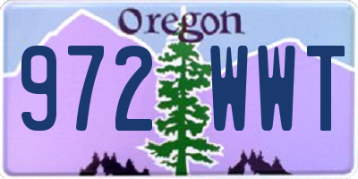 OR license plate 972WWT