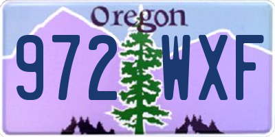 OR license plate 972WXF