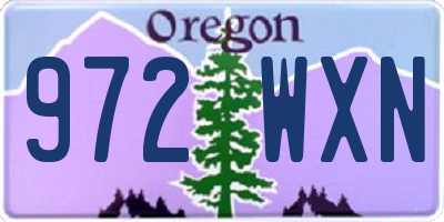 OR license plate 972WXN