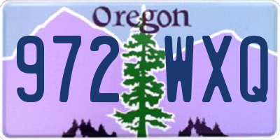 OR license plate 972WXQ