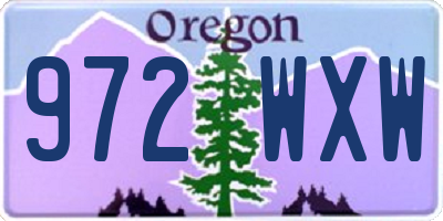 OR license plate 972WXW