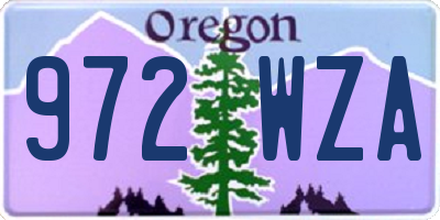 OR license plate 972WZA