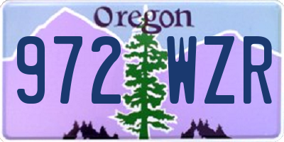 OR license plate 972WZR