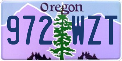 OR license plate 972WZT