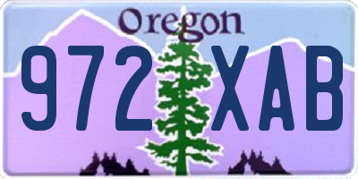 OR license plate 972XAB