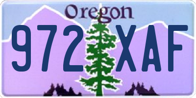 OR license plate 972XAF