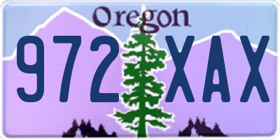 OR license plate 972XAX