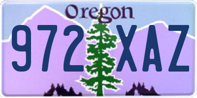 OR license plate 972XAZ