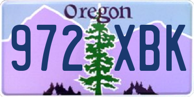 OR license plate 972XBK