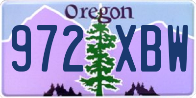 OR license plate 972XBW