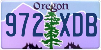 OR license plate 972XDB