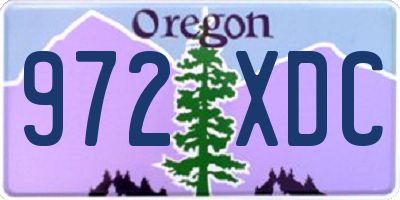 OR license plate 972XDC