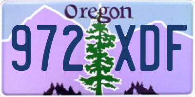 OR license plate 972XDF