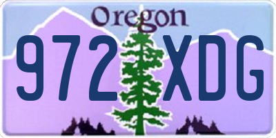 OR license plate 972XDG