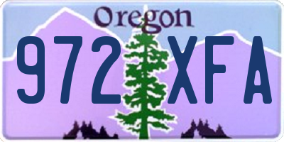 OR license plate 972XFA