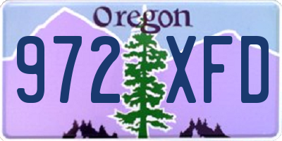 OR license plate 972XFD