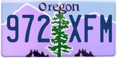 OR license plate 972XFM