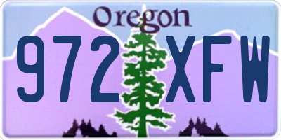 OR license plate 972XFW