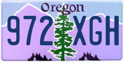 OR license plate 972XGH