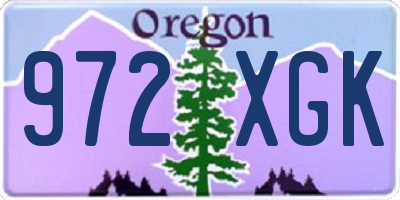 OR license plate 972XGK