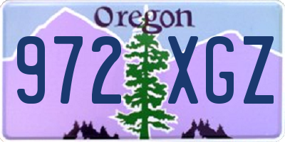 OR license plate 972XGZ