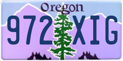 OR license plate 972XIG