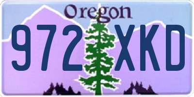 OR license plate 972XKD