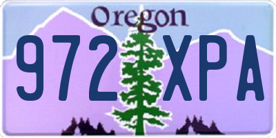 OR license plate 972XPA
