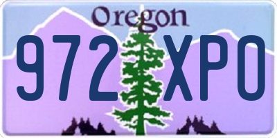 OR license plate 972XPO